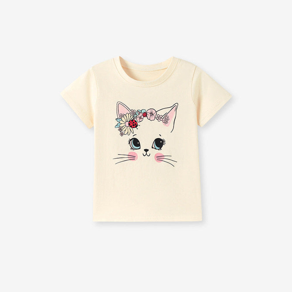 MyKids-USA® Kids’ Cartoon Pattern Short Sleeves T-shirt in European and American Style for Summer