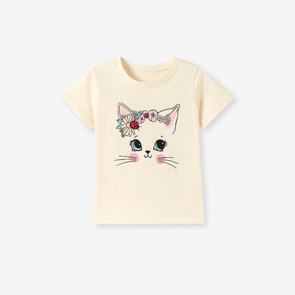 MyKids-USA® Kids’ Cartoon Pattern Short Sleeves T-shirt in European and American Style for Summer