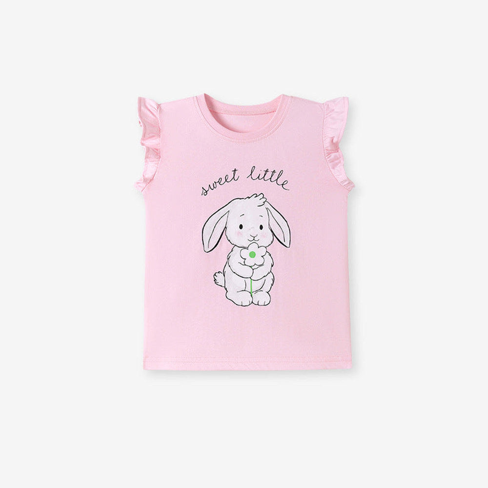 MyKids-USA® Kids’ Cartoon Pattern Fly Sleeves T-shirt in European and American Style for Summer