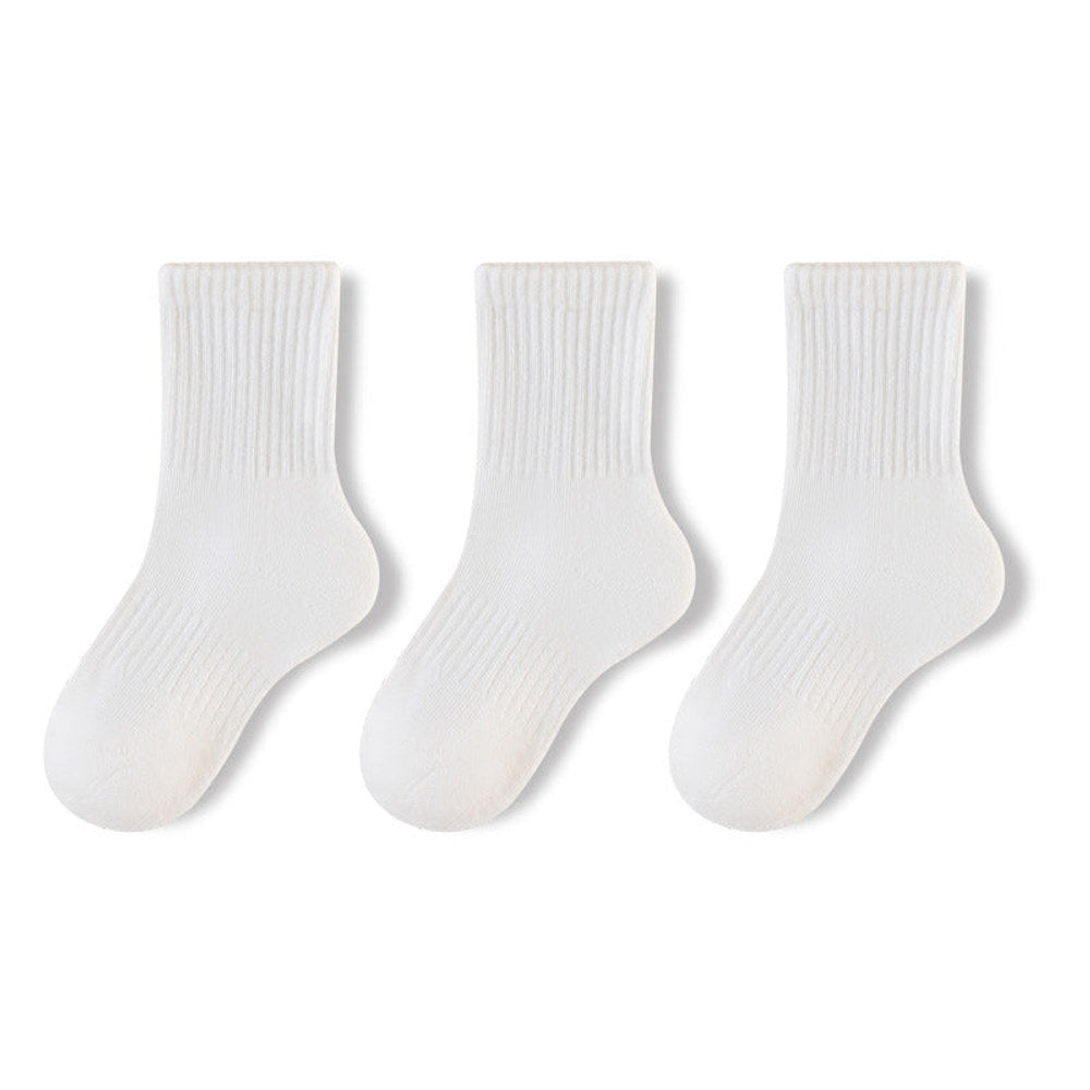 MyKids-USA® Baby Unisex Breathable Solid Color Warm Casual Socks 1 Lot=3-Pair Set