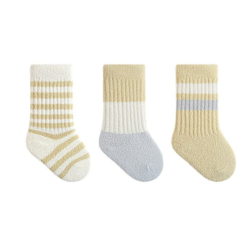 MyKids-USA® Baby Unisex Breathable Striped Pattern Casual Socks 1 Lot=3-Pair Set