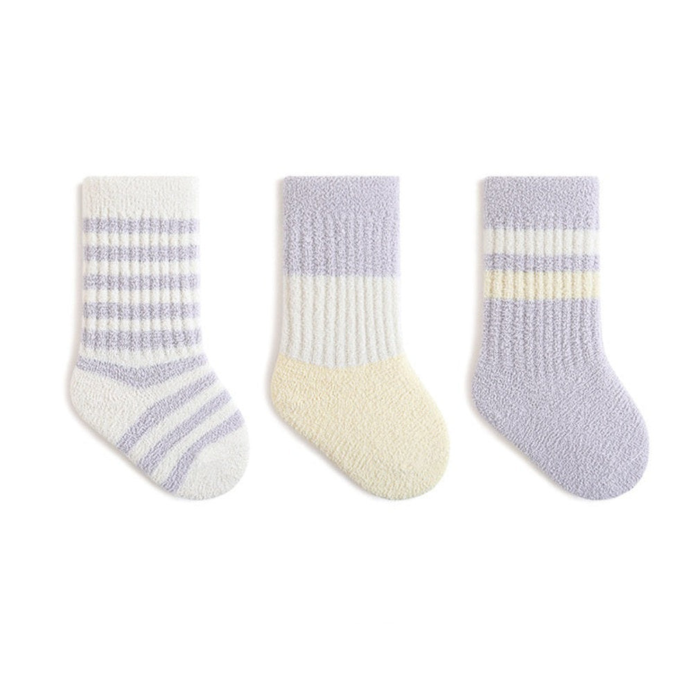 MyKids-USA® Baby Unisex Breathable Striped Pattern Casual Socks 1 Lot=3-Pair Set