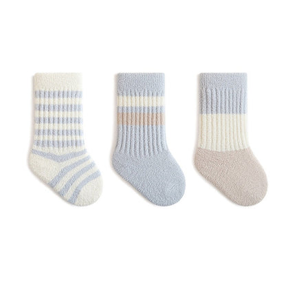 MyKids-USA® Baby Unisex Breathable Striped Pattern Casual Socks 1 Lot=3-Pair Set