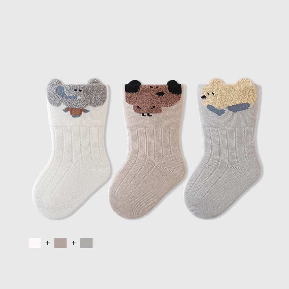 MyKids-USA® Baby Unisex Breathable Animals Pattern Casual Socks 1 Lot=3-Pair Set