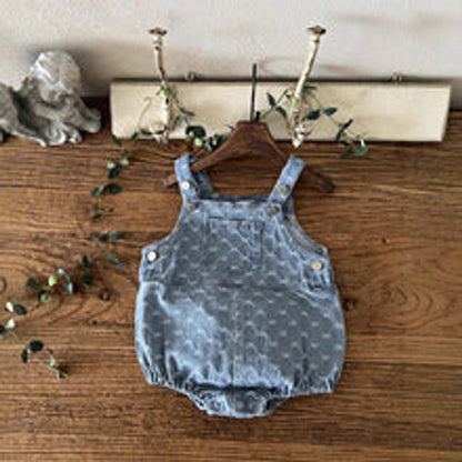 MyKids-USA® Baby Unisex Denim Sleeveless Butterfly-bows Pattern Bodysuit