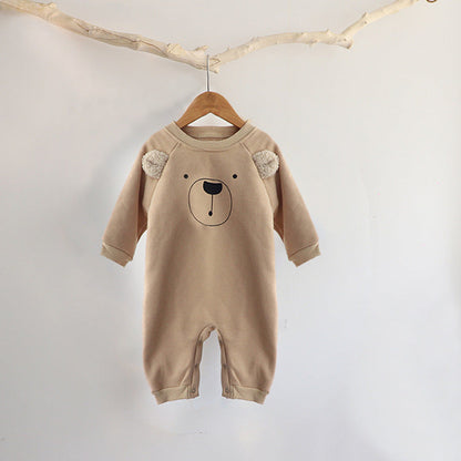 MyKids-USA® Baby Unisex Long Sleeves Teddy Bear Pattern Cute Rompers