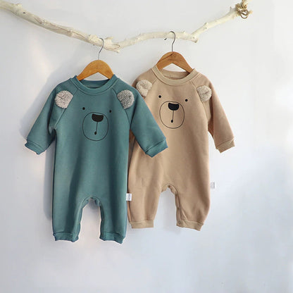 MyKids-USA® Baby Unisex Long Sleeves Teddy Bear Pattern Cute Rompers