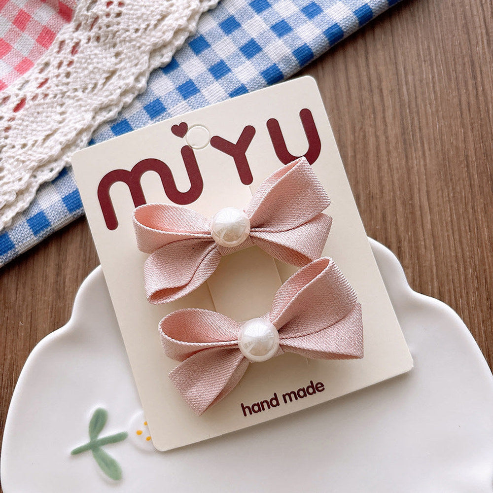 MyKids-USA® Collection of 2 Versatile Butterfly-bows Pattern Beaded Hair Clips