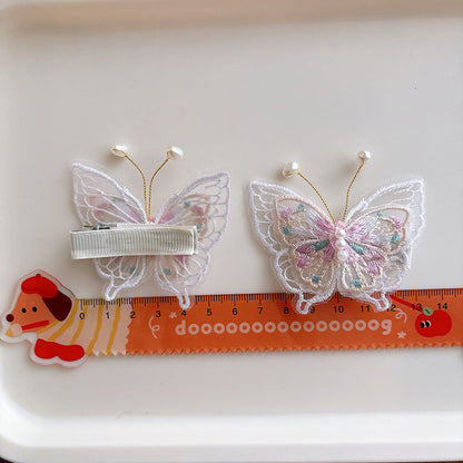 MyKids-USA® Collection of 2 Versatile Butterfly Pattern Beaded Hair Clips