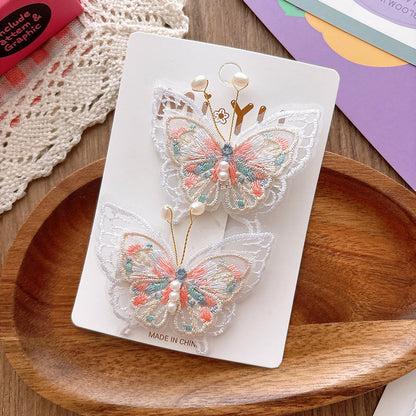 MyKids-USA® Collection of 2 Versatile Butterfly Pattern Beaded Hair Clips