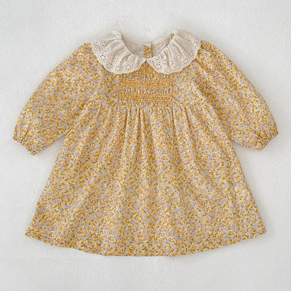MyKids-USA® Flowers Pattern Baby Kids Girls Onesies and Dress – Princess Sister Matching Set