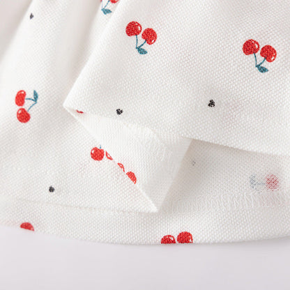 MyKids-USA® Cherry Pattern Sleeveless Polo Dress for Stylish Girls