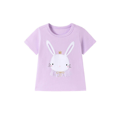 MyKids-USA® Kids’ Cartoon Pattern Short Sleeves T-shirt in European and American Style for Girls