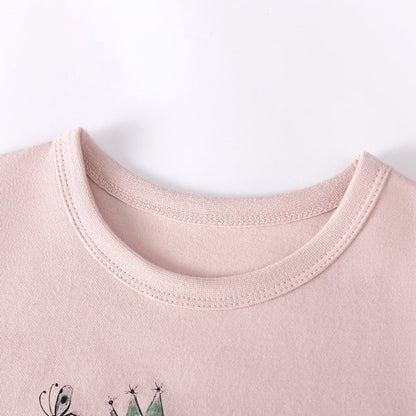 MyKids-USA® Baby Kids Girls Short Sleeves Cartoon Pattern T-shirt and Pink Floral Shorts Clothing Set