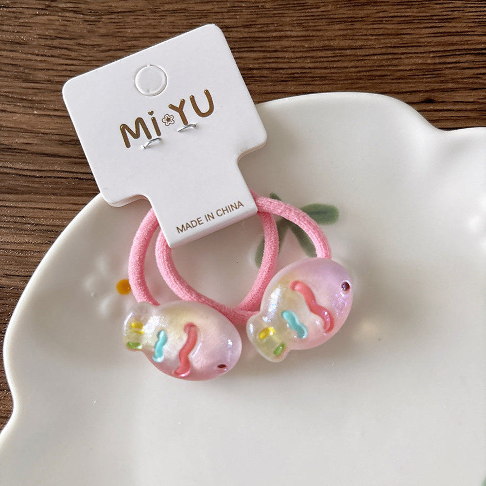 MyKids-USA® Collection of 2 Versatile Sweet Resin Decorated Hair Ties