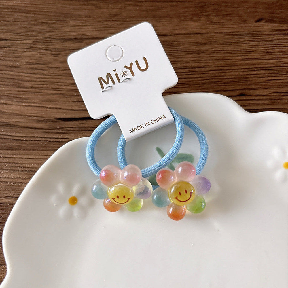 MyKids-USA® Collection of 2 Versatile Sweet Resin Decorated Hair Ties