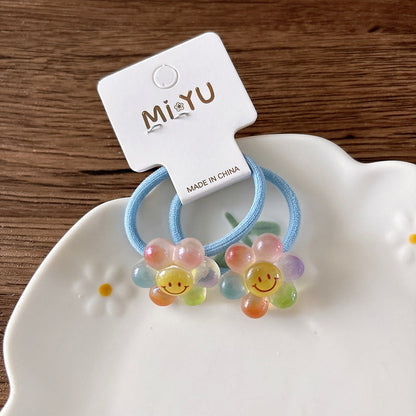 MyKids-USA® Collection of 2 Versatile Sweet Resin Decorated Hair Ties