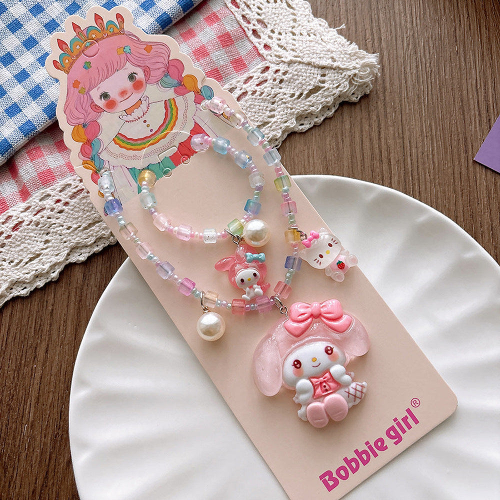 MyKids-USA® Cute Children’s Cartoon Necklace and Bracelet Jewelry Set