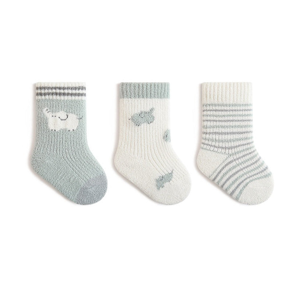 MyKids-USA® Baby Boys and Girls Cute Cartoon and Striped Pattern Socks 1 Lot=3-Pair Set