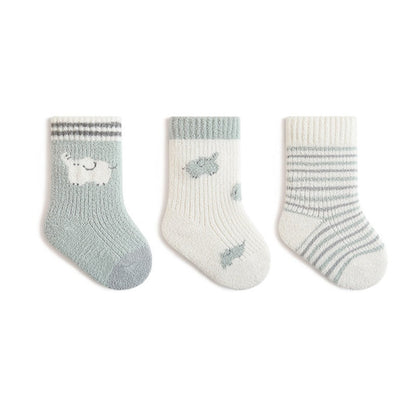 MyKids-USA® Baby Boys and Girls Cute Cartoon and Striped Pattern Socks 1 Lot=3-Pair Set