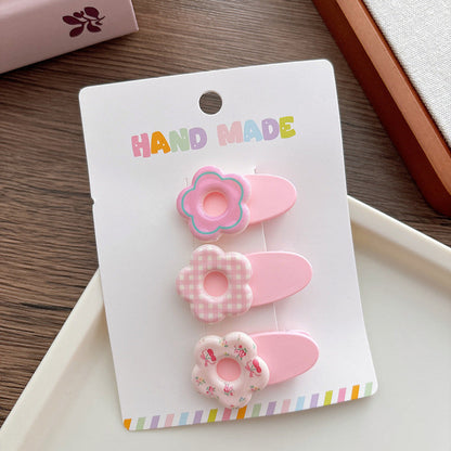 MyKids-USA® Collection of 3 Versatile Cute Flowers Pattern Hair Clips