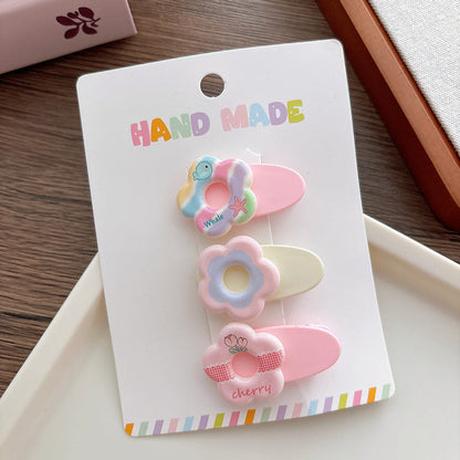MyKids-USA® Collection of 3 Versatile Cute Flowers Pattern Hair Clips
