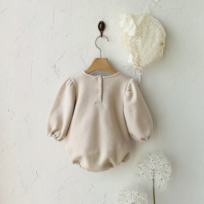 MyKids-USA® Baby Girls Lace Hollow-out Pattern Long Sleeves Color Patchwork Bodysuit