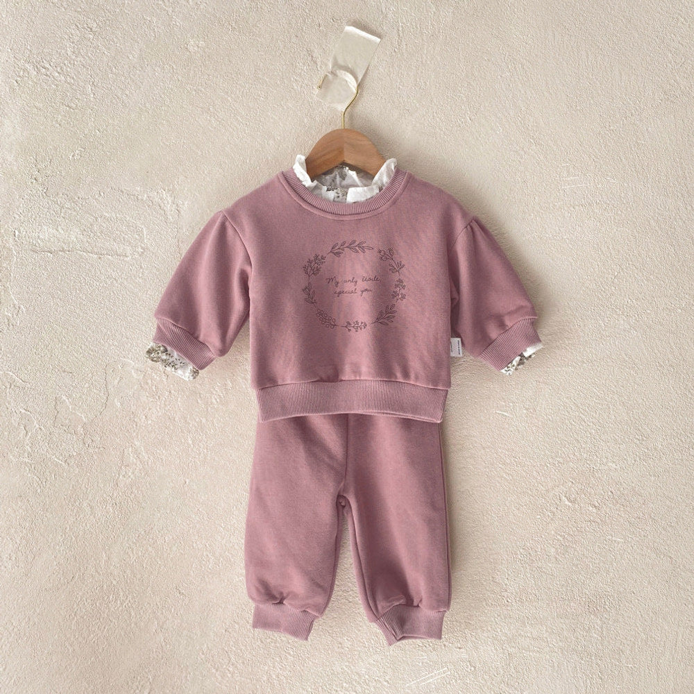 MyKids-USA® Winter and Spring Baby Kids Girls Long Sleeves Flowers and Letters Pattern Pullover and Pants Clothing Set