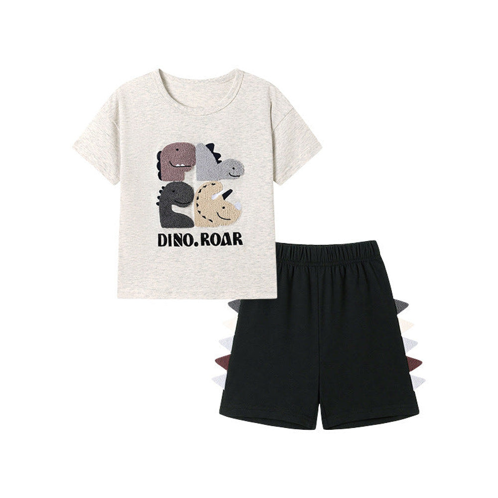 MyKids-USA® Baby Kids Boys Short Sleeves Cartoon and Letters Pattern T-shirt and Shorts Clothing Set