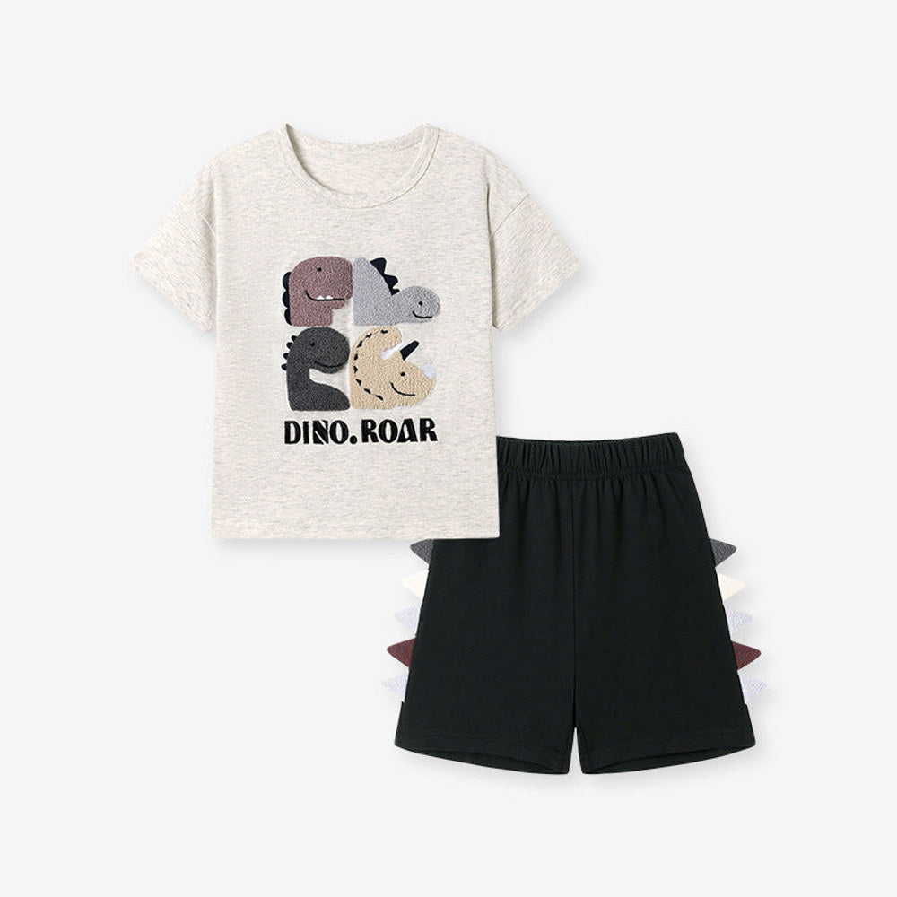 MyKids-USA® Baby Kids Boys Short Sleeves Cartoon and Letters Pattern T-shirt and Shorts Clothing Set