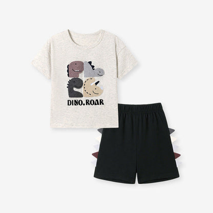 MyKids-USA® Baby Kids Boys Short Sleeves Cartoon and Letters Pattern T-shirt and Shorts Clothing Set