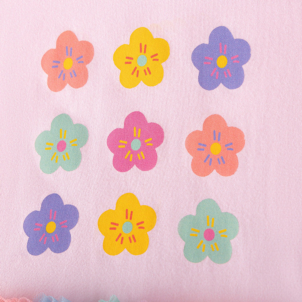 MyKids-USA® Flowers Pattern Fly Sleeves Tulle Patchwork Dress for Stylish Girls