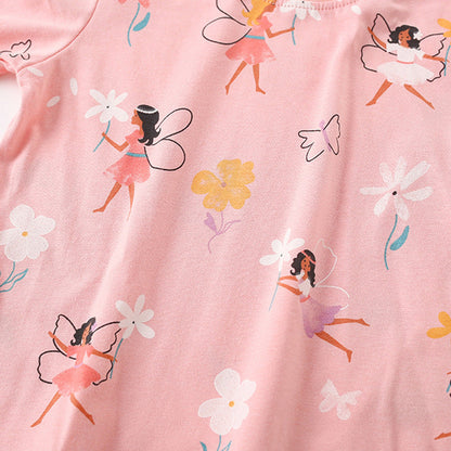 MyKids-USA® Spring and Autumn Girls Cartoon Fairy Pattern Long Sleeves Top and Pants Clothing Set