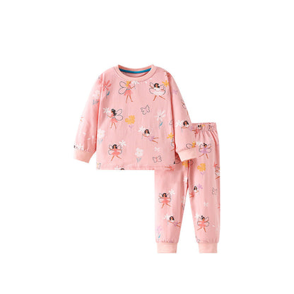 MyKids-USA® Spring and Autumn Girls Cartoon Fairy Pattern Long Sleeves Top and Pants Clothing Set