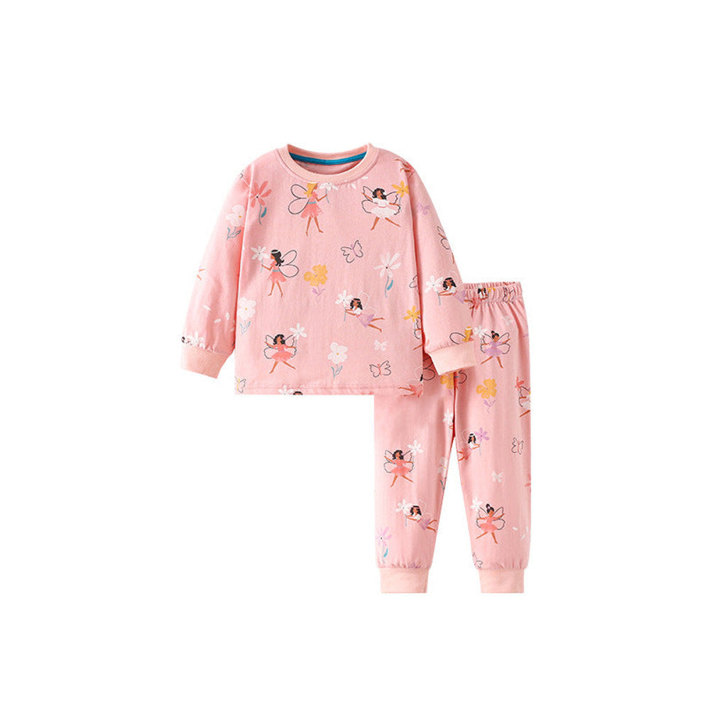 MyKids-USA® Spring and Autumn Girls Cartoon Fairy Pattern Long Sleeves Top and Pants Clothing Set