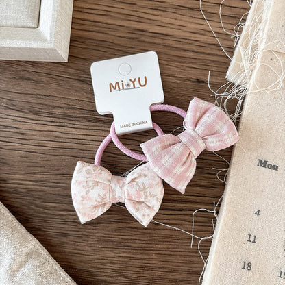 MyKids-USA® Collection of 2 Versatile Sweet Butterfly-bow Pattern Hair Ties
