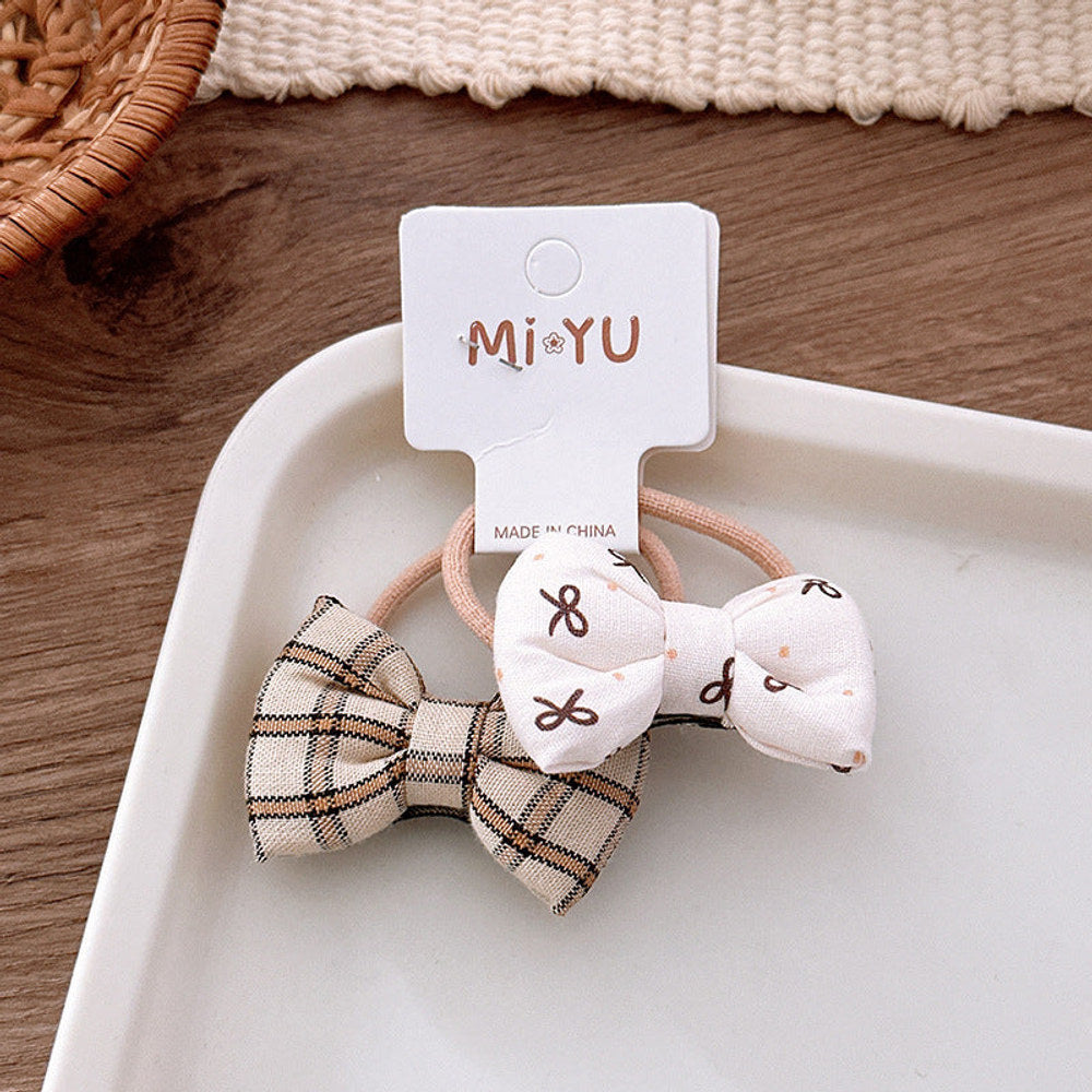 MyKids-USA® Collection of 2 Versatile Sweet Butterfly-bow Pattern Hair Ties