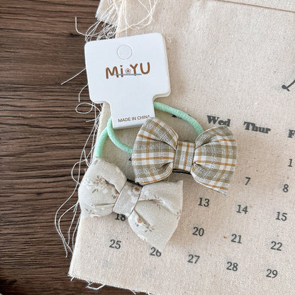 MyKids-USA® Collection of 2 Versatile Sweet Butterfly-bow Pattern Hair Ties