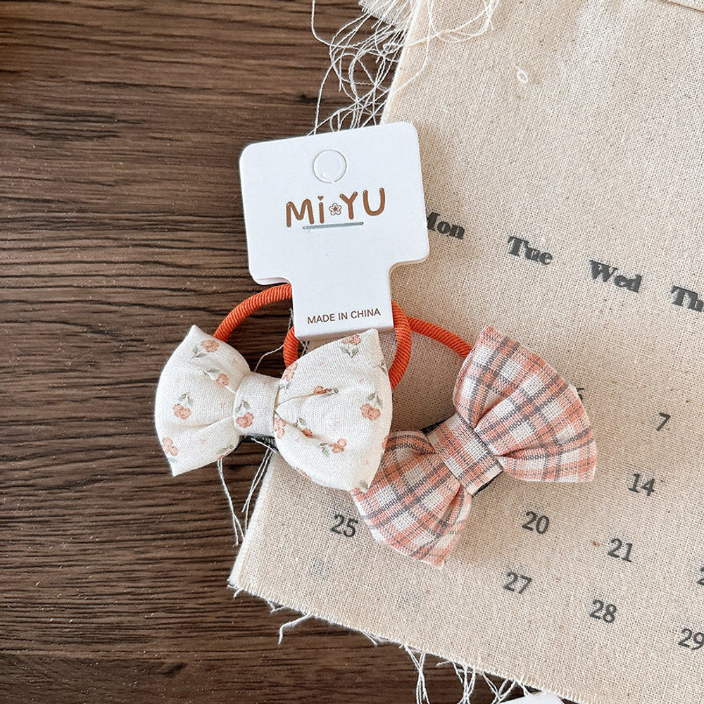MyKids-USA® Collection of 2 Versatile Sweet Butterfly-bow Pattern Hair Ties