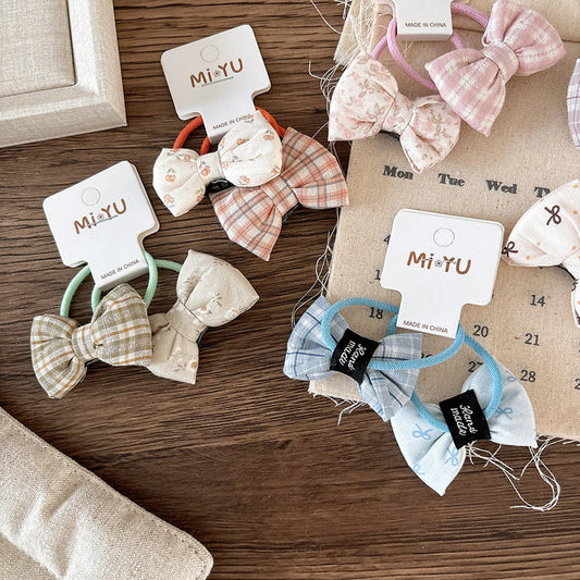 MyKids-USA® Collection of 2 Versatile Sweet Butterfly-bow Pattern Hair Ties