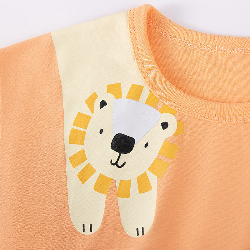 MyKids-USA® Summer Hot Selling Baby Kids Boys Short Sleeves Cartoon Animals Pattern T-shirt and Shorts Clothing Set