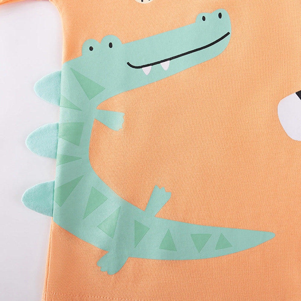 MyKids-USA® Summer Hot Selling Baby Kids Boys Short Sleeves Cartoon Animals Pattern T-shirt and Shorts Clothing Set