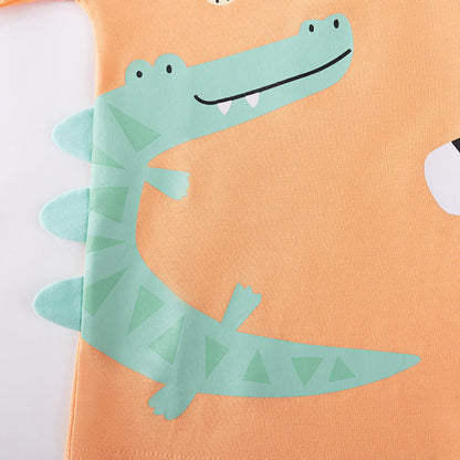 MyKids-USA® Summer Hot Selling Baby Kids Boys Short Sleeves Cartoon Animals Pattern T-shirt and Shorts Clothing Set