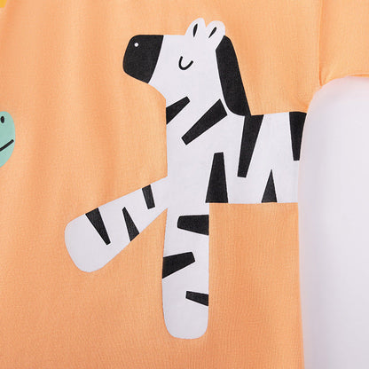 MyKids-USA® Summer Hot Selling Baby Kids Boys Short Sleeves Cartoon Animals Pattern T-shirt and Shorts Clothing Set