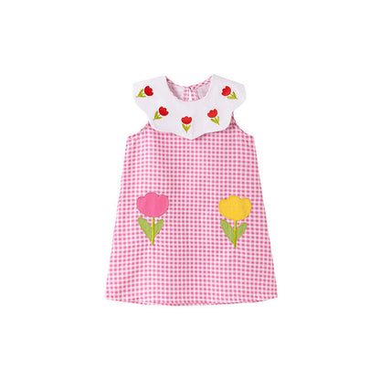 MyKids-USA® Flowers Pattern Sleeveless Cute Dress for Stylish Girls