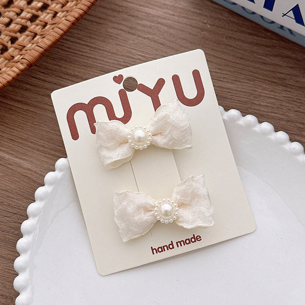 MyKids-USA® Collection of 2 Versatile Lace Decorated Hair Clips and Hair Ties
