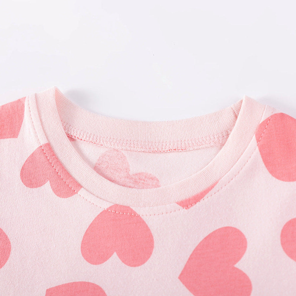 MyKids-USA® Hearts Pattern Short Sleeves Dress for Stylish Girls