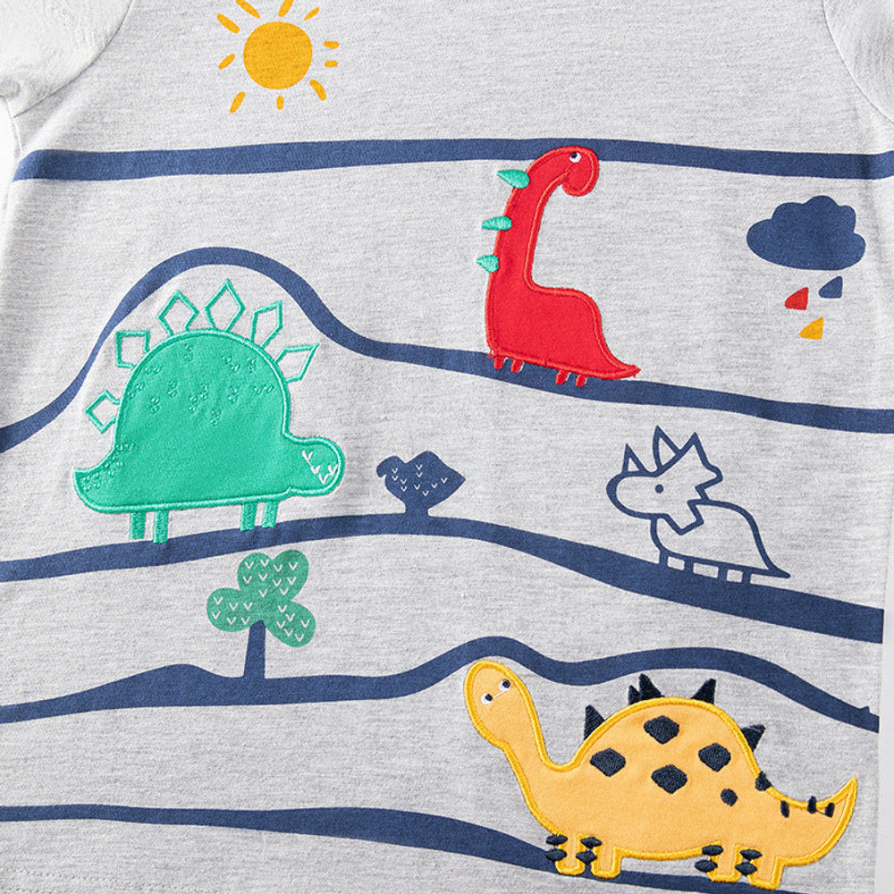 MyKids-USA® Summer Hot Selling Baby Kids Boys Short Sleeves Cartoon Animals Pattern T-shirt and Shorts Clothing Set