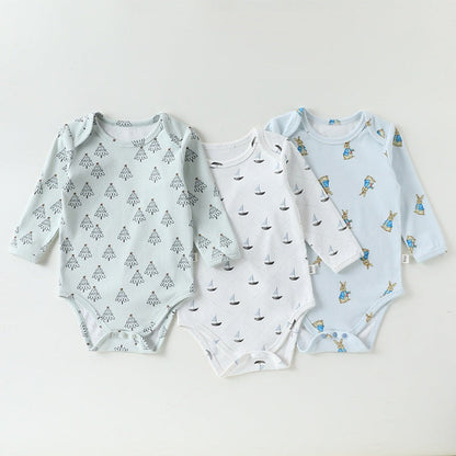 MyKids-USA® Baby Unisex Long Sleeves Cartoon Pattern Crew Neck Bodysuit