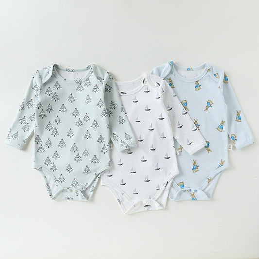 MyKids-USA® Baby Unisex Long Sleeves Cartoon Pattern Crew Neck Bodysuit